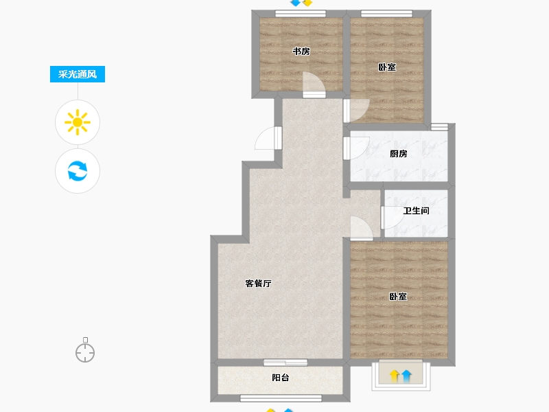 河北省-邢台市-万和郡-78.99-户型库-采光通风