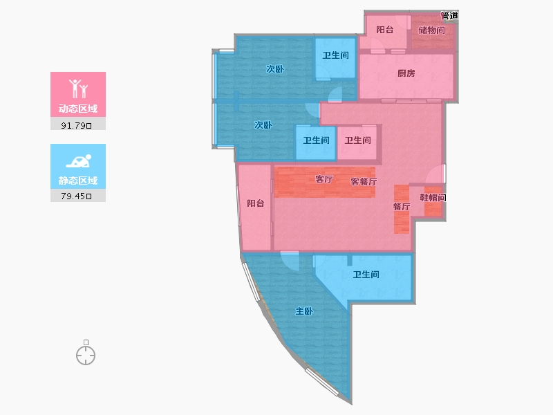 云南省-昆明市-永和府-155.90-户型库-动静分区