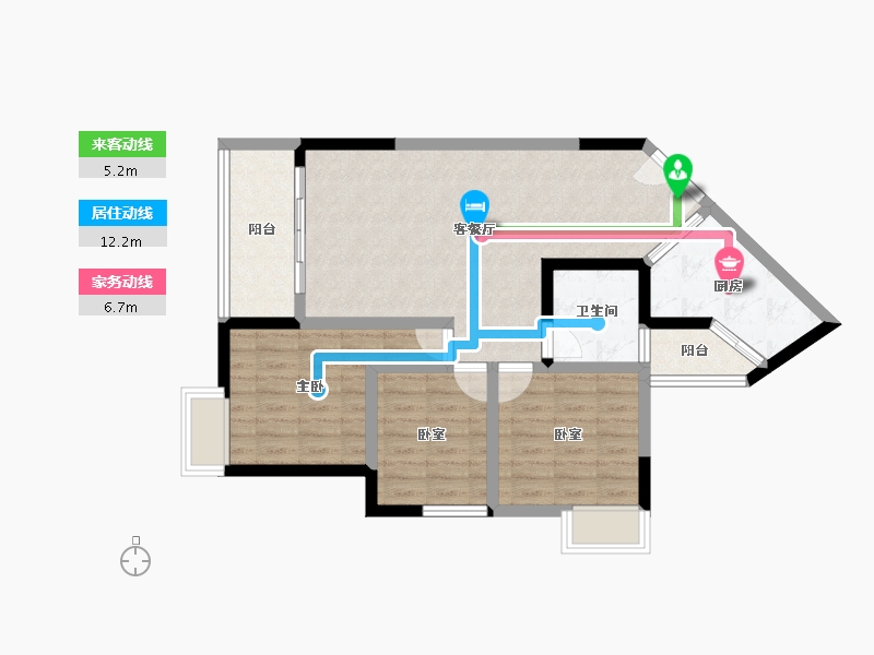 贵州省-遵义市-中凯华府-76.42-户型库-动静线