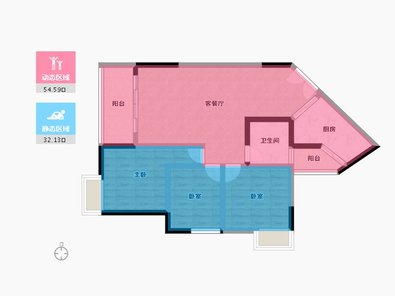 贵州省-遵义市-中凯华府-76.42-户型库-动静分区