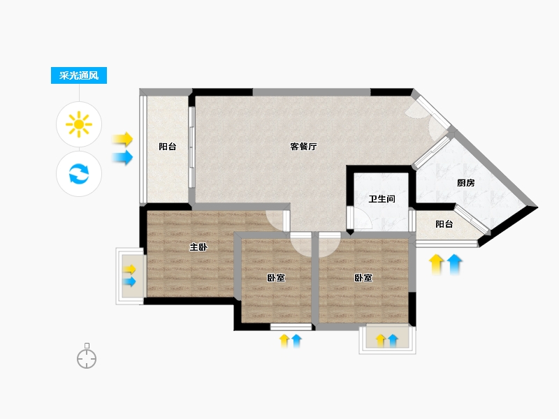 贵州省-遵义市-中凯华府-76.42-户型库-采光通风