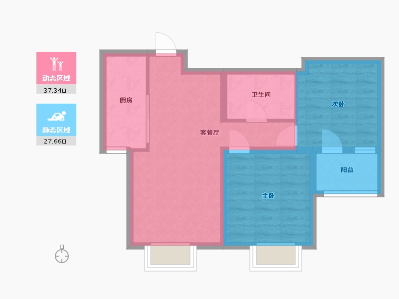 河北省-廊坊市-首开·国风悦都-57.48-户型库-动静分区