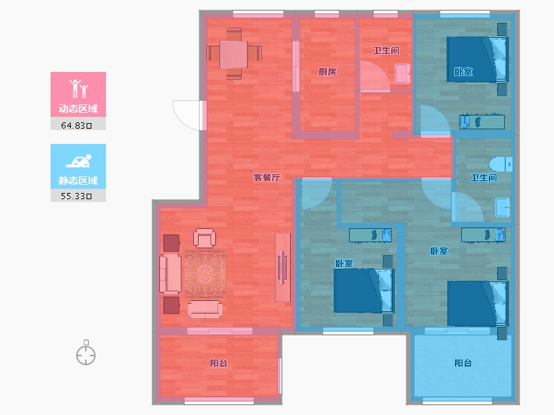 河北省-邯郸市-米兰国际-108.12-户型库-动静分区