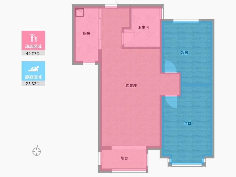 河北省-保定市-泽龙阳光美居-70.01-户型库-动静分区