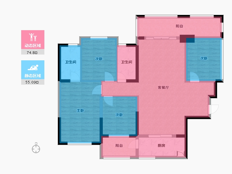 广西壮族自治区-桂林市-宏湖中央城-115.56-户型库-动静分区