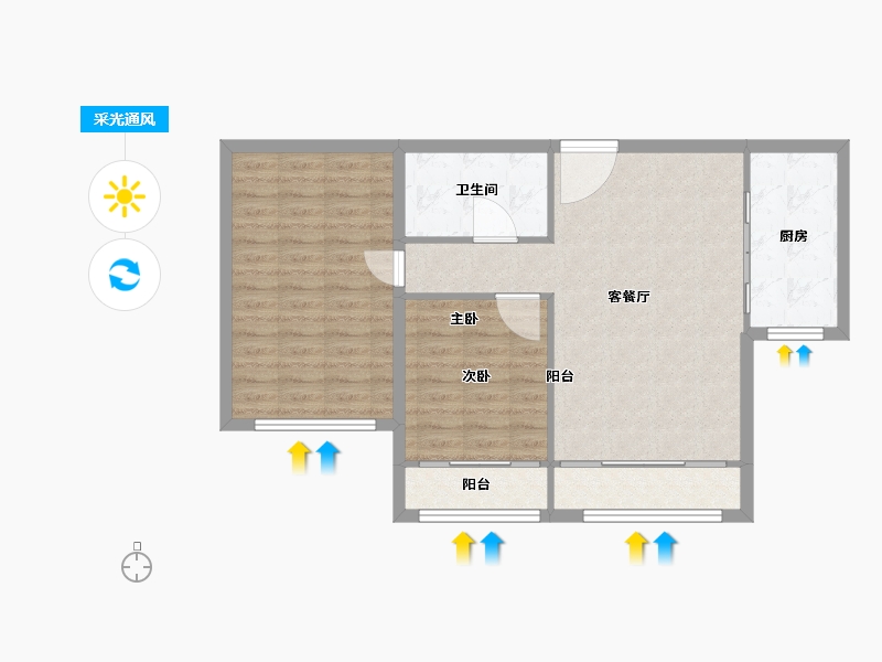 河北省-承德市-中瑞北欧云著-77.00-户型库-采光通风