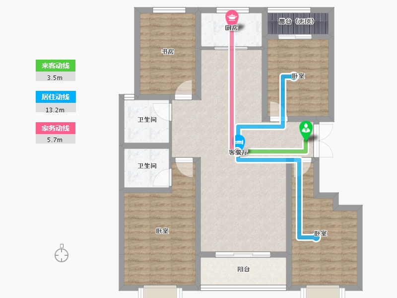 山西省-运城市-东星·卡纳溪谷-105.02-户型库-动静线