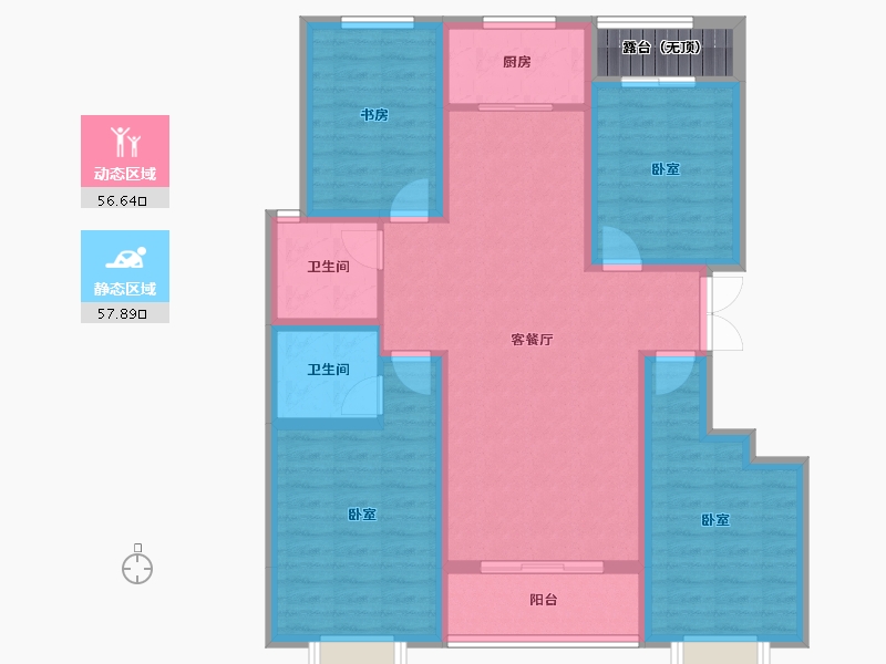 山西省-运城市-东星·卡纳溪谷-105.02-户型库-动静分区