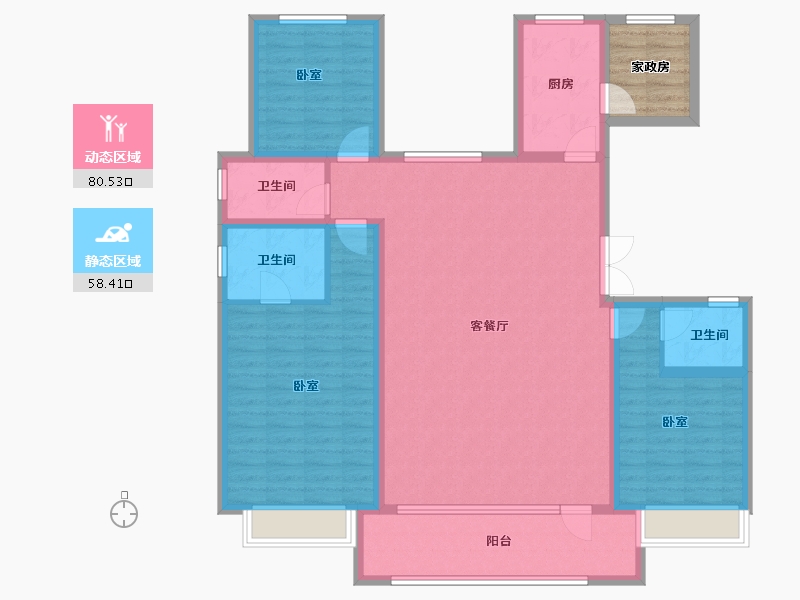 河北省-邢台市-邢台壹号院-130.06-户型库-动静分区