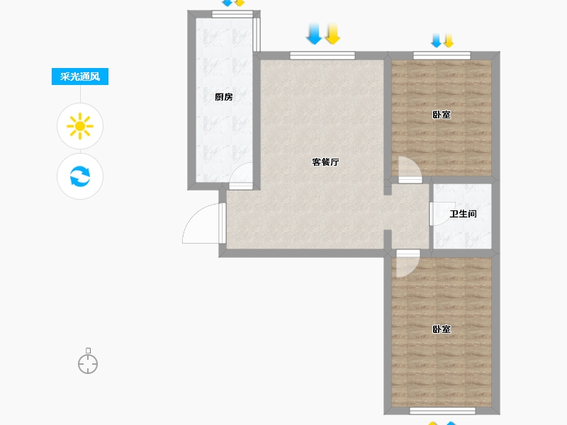 山西省-大同市-天锐益城三期梦想家园-75.05-户型库-采光通风