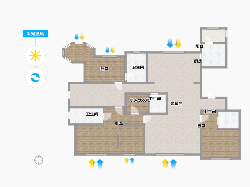 内蒙古自治区-呼和浩特市-观山悦-243.00-户型库-采光通风