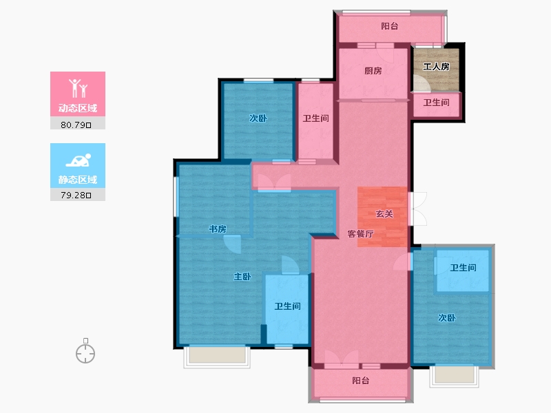 河北省-廊坊市-恒大天筑-147.17-户型库-动静分区