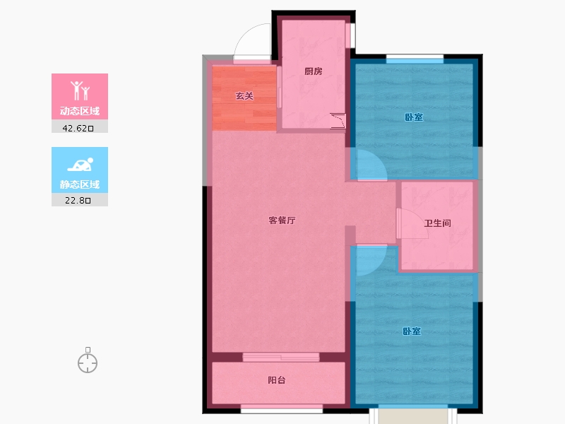 河北省-唐山市-万科金域缇香-58.25-户型库-动静分区