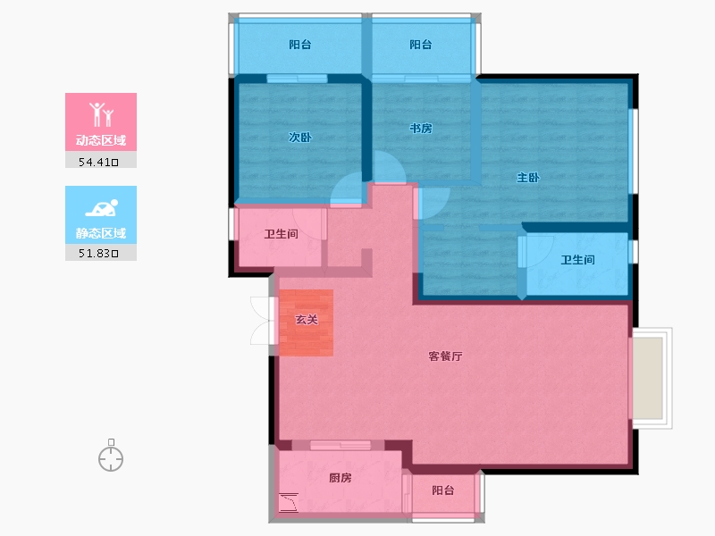 云南省-昆明市-融城优郡-93.74-户型库-动静分区