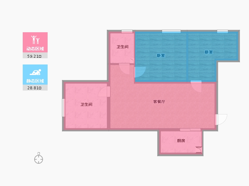 内蒙古自治区-呼和浩特市-巨华·亲亲尚城-79.26-户型库-动静分区