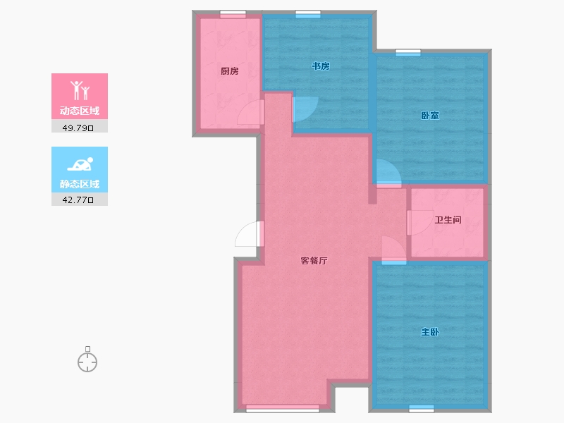 内蒙古自治区-包头市-东河世纪城-82.89-户型库-动静分区