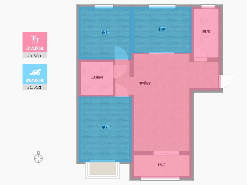 河北省-廊坊市-合生长安帝景-63.25-户型库-动静分区