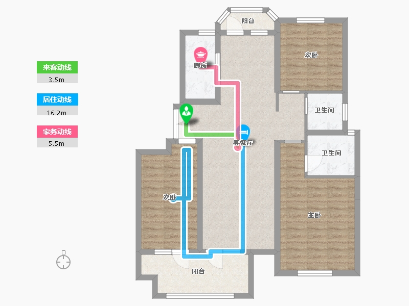 河北省-廊坊市-锦绣御府-98.33-户型库-动静线