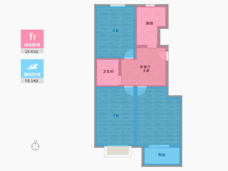 河北省-承德市-中诚左岸-74.99-户型库-动静分区