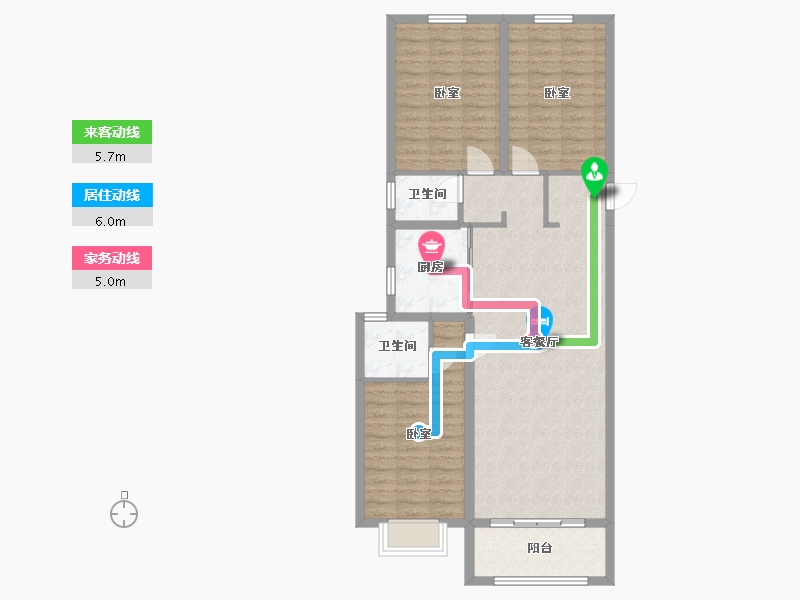 内蒙古自治区-呼和浩特市-天福·九熙府-96.14-户型库-动静线