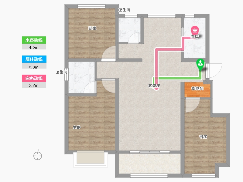 河北省-石家庄市-城南尚府-88.30-户型库-动静线