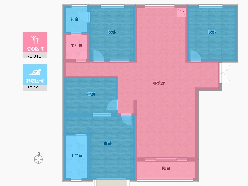 山西省-临汾市-宏锦·城市之家-124.57-户型库-动静分区