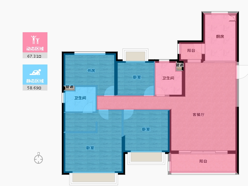 河北省-邯郸市-邯郸恒大悦府-114.00-户型库-动静分区