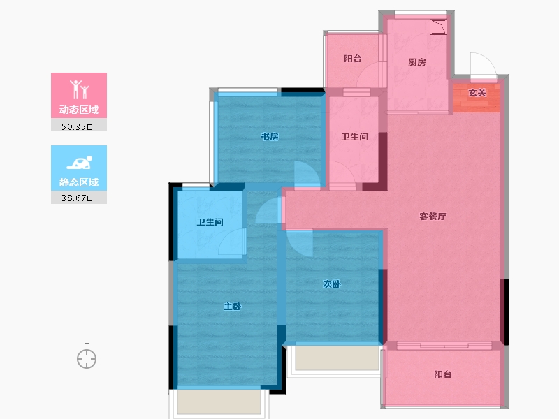 广西壮族自治区-柳州市-彰泰江与城-78.90-户型库-动静分区