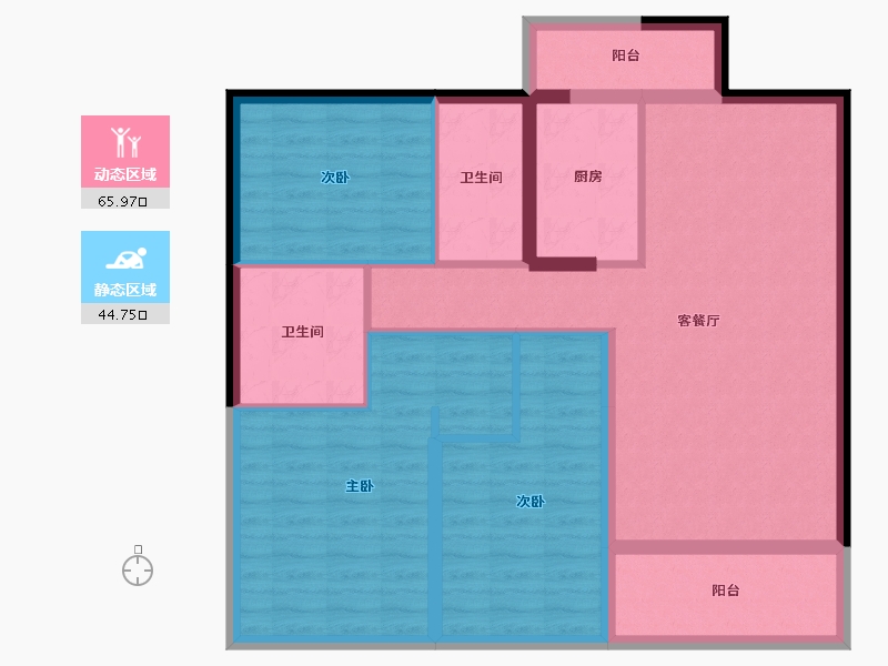 河北省-廊坊市-苏宁雲著御澜湾-98.95-户型库-动静分区