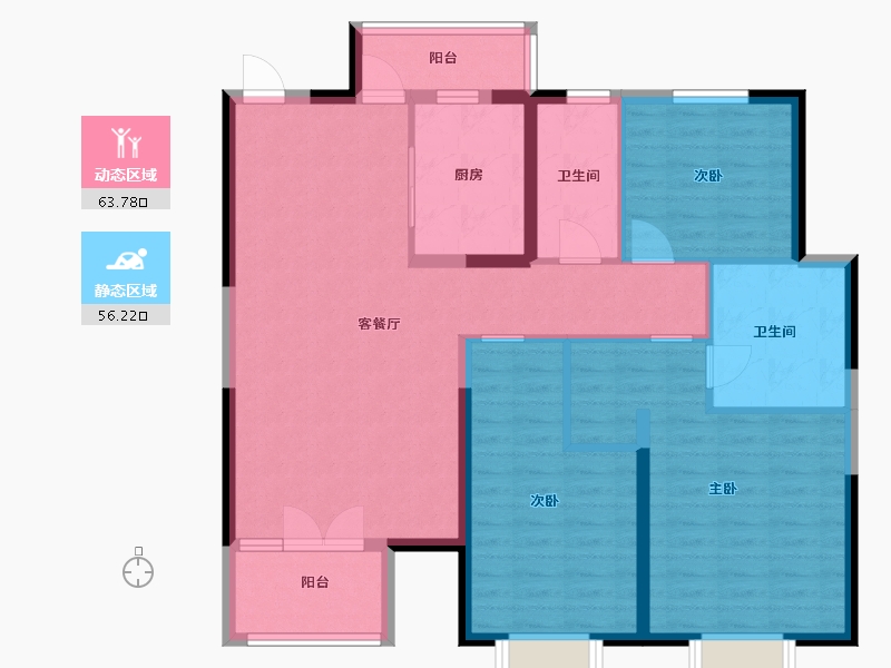 河北省-廊坊市-恒大天筑-108.00-户型库-动静分区