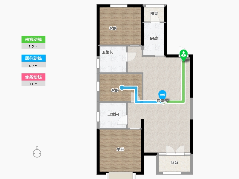 河北省-廊坊市-恒大天筑-96.80-户型库-动静线