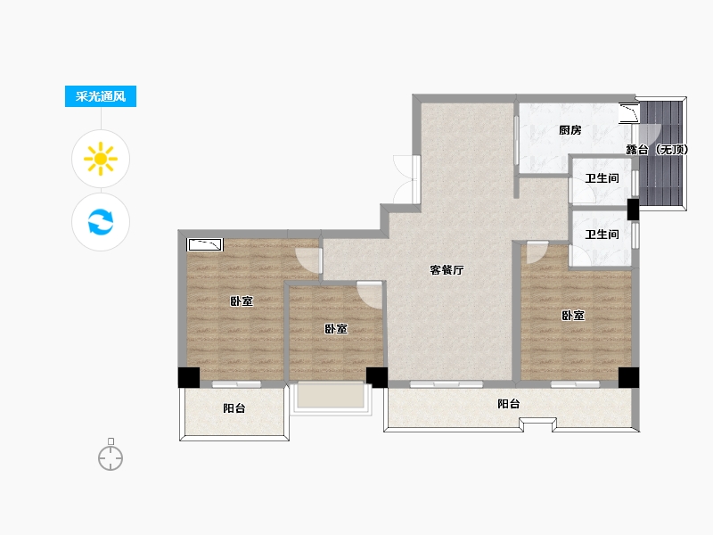 四川省-成都市-星辰桦庭-101.80-户型库-采光通风