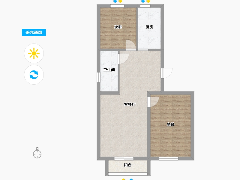 河北省-廊坊市-御锦园-66.92-户型库-采光通风