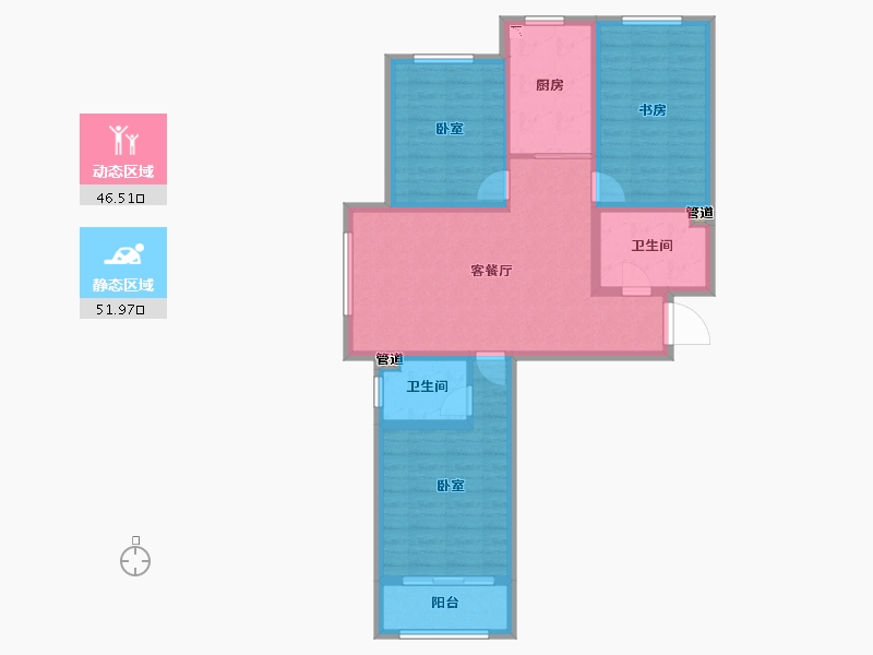 山西省-大同市-悦城·御河十号-87.84-户型库-动静分区