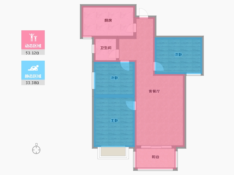 山西省-临汾市-佳合阳光城-76.20-户型库-动静分区