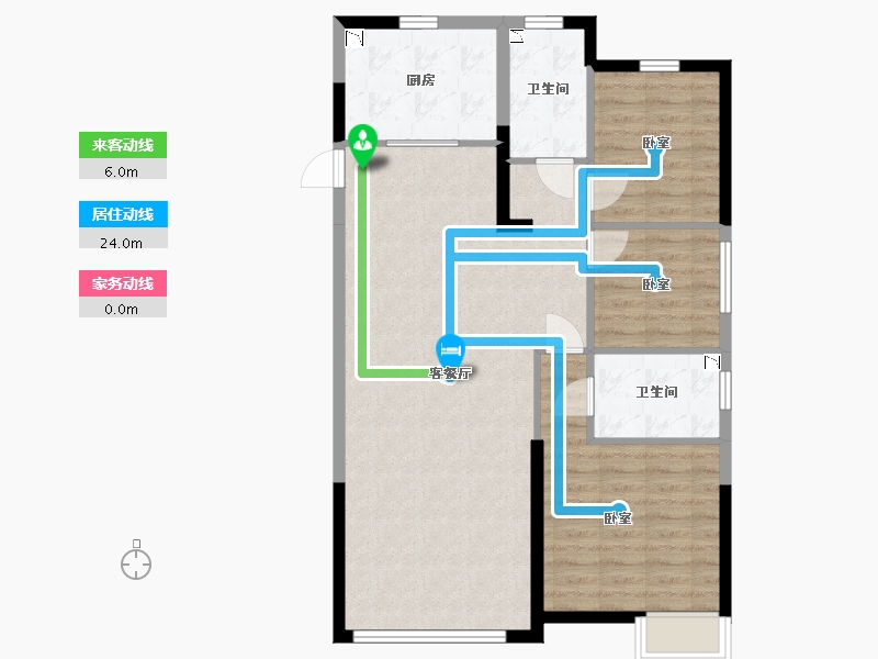 内蒙古自治区-呼和浩特市-呼和浩特恒大御府-88.34-户型库-动静线