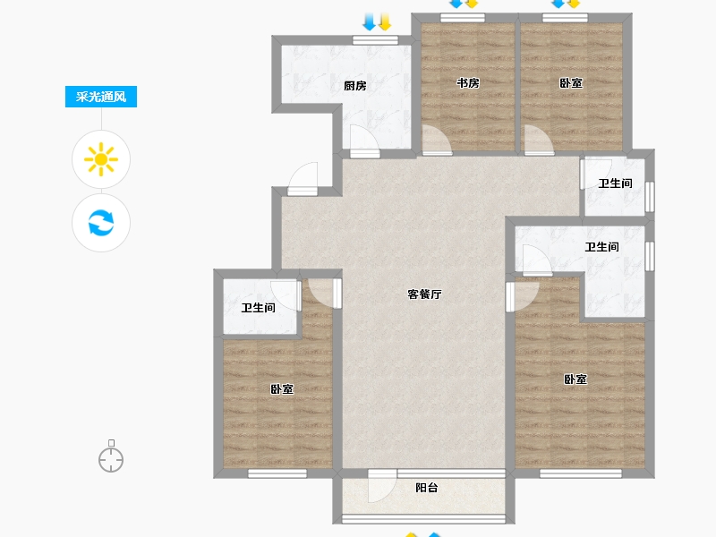 河北省-邢台市-邢台壹号院-112.32-户型库-采光通风