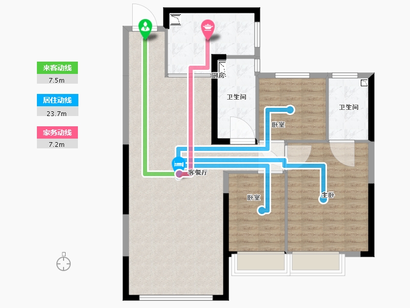 内蒙古自治区-呼和浩特市-呼和浩特恒大悦府-102.00-户型库-动静线