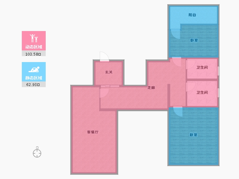 内蒙古自治区-呼和浩特市-巨华·亲亲尚城-151.31-户型库-动静分区