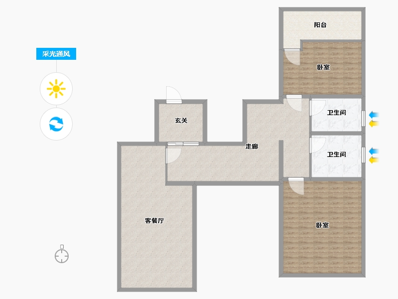 内蒙古自治区-呼和浩特市-巨华·亲亲尚城-151.31-户型库-采光通风