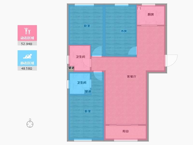 山西省-大同市-悦城·御河十号-91.58-户型库-动静分区