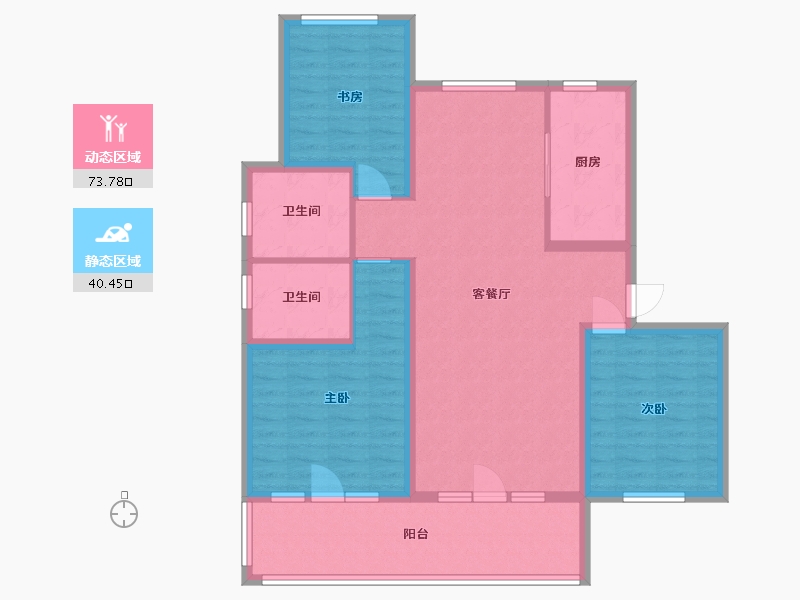 河北省-廊坊市-荣盛永清花语城西区-101.80-户型库-动静分区