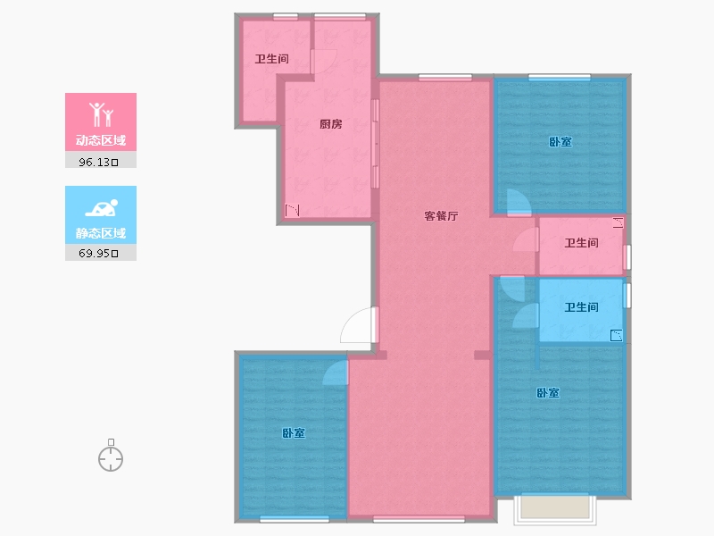 内蒙古自治区-呼和浩特市-巨华·亲亲尚城-151.31-户型库-动静分区