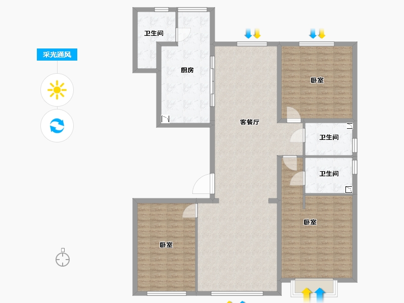 内蒙古自治区-呼和浩特市-巨华·亲亲尚城-151.31-户型库-采光通风