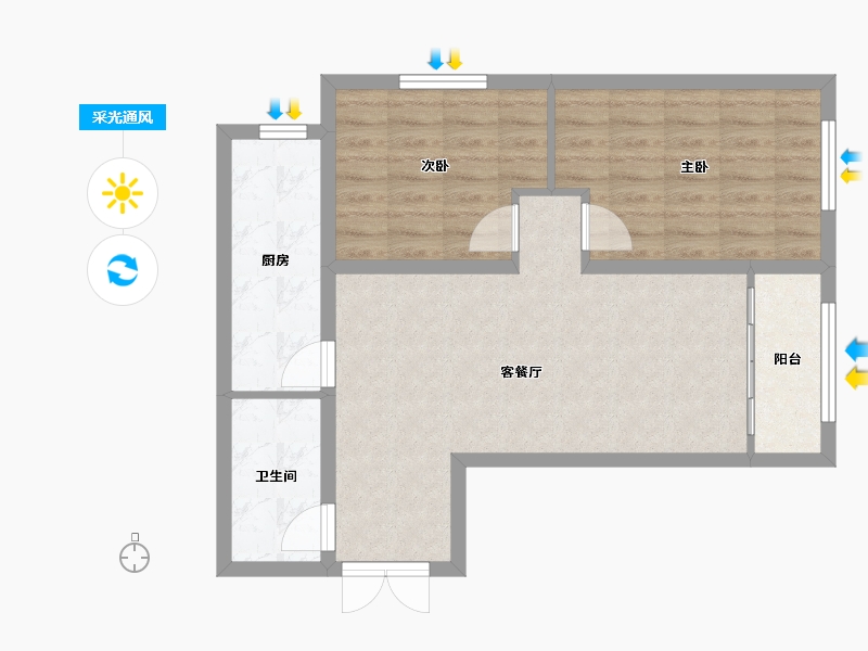 河北省-保定市-名流四季北岸-69.00-户型库-采光通风