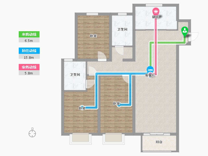 内蒙古自治区-呼和浩特市-呼和浩特亿利生态城-113.61-户型库-动静线