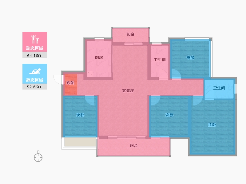 广西壮族自治区-柳州市-彰泰江与城-104.72-户型库-动静分区