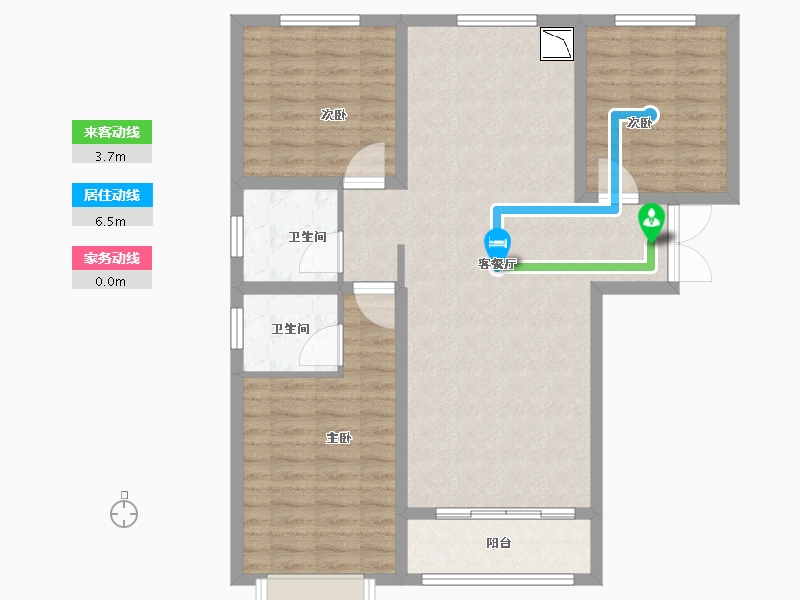 山西省-临汾市-宏锦·城市之家-93.80-户型库-动静线