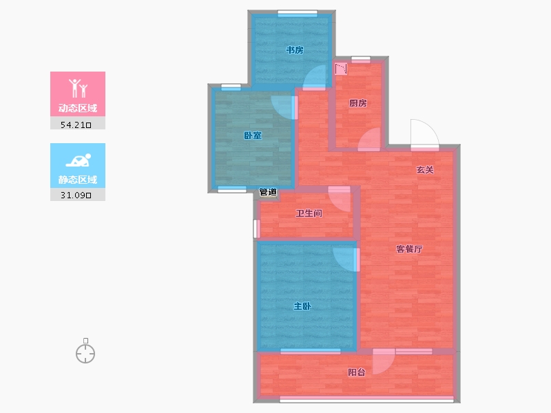 河北省-唐山市-拉唯那-74.53-户型库-动静分区