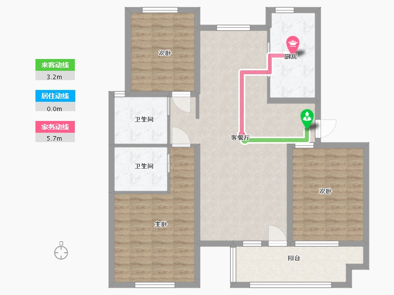 河北省-廊坊市-荣盛永清花语城西区-103.00-户型库-动静线